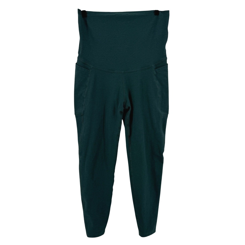 Beyond the Bump Maternity Pocket Midi Leggings Green Women XL Stretch Soft Yoga